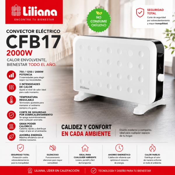 Producto - CONVECTOR LILIANA CONVECTORY PLUS CFB17 2000W CON FORZADOR