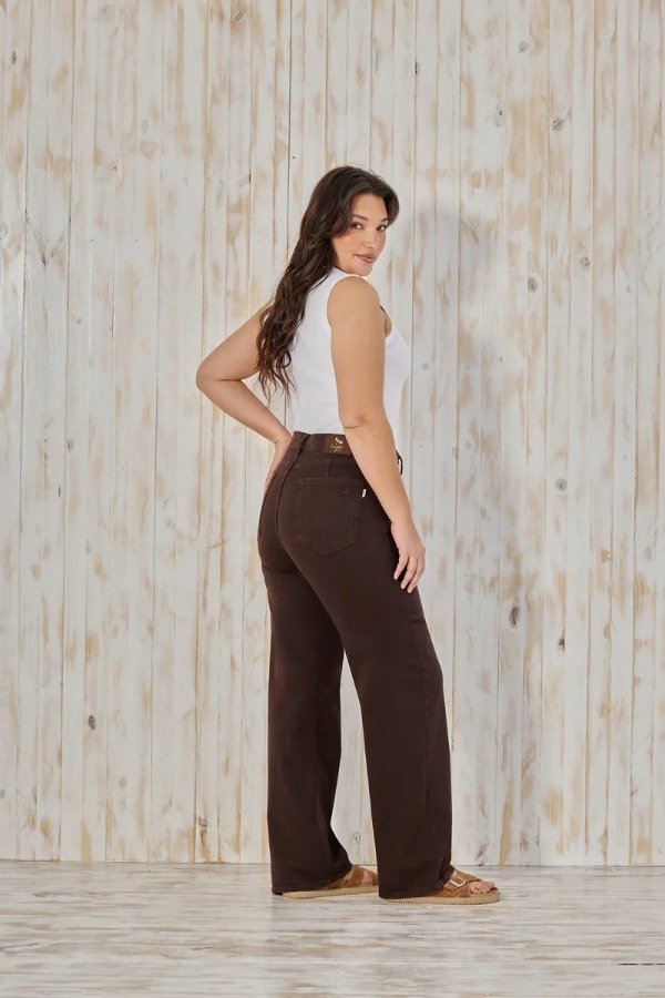 Producto - Jean WIDELEG CENITHO chocolate -  elastizado - 1