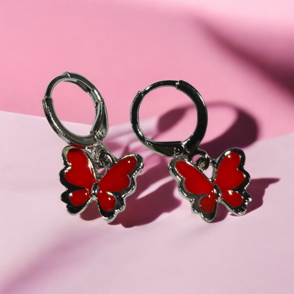 Producto - Aros mariposa roja