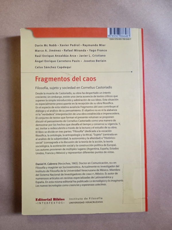 Producto - Fragmentos del caos - Daniel H. Cabrera - Biblos 2008 - 1