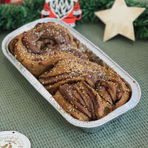 Producto - Babka - AJONJOLI - trenza integral con maní y cacao