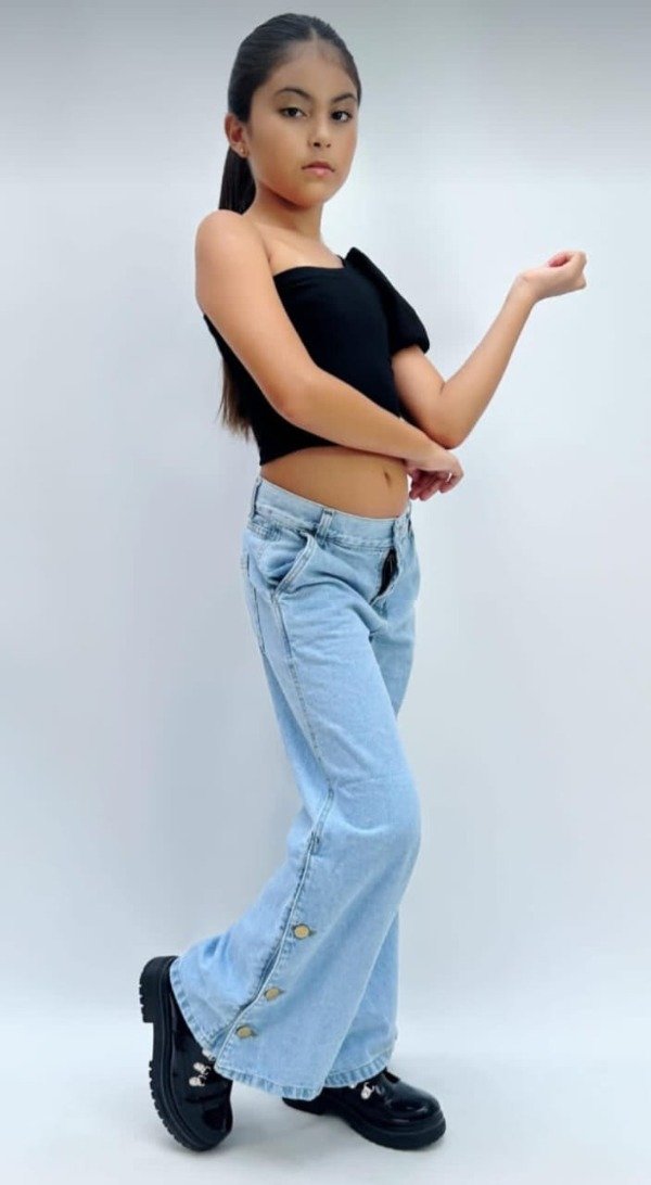 Producto - Jeans Wide Leg Botones celeste  (JN5)