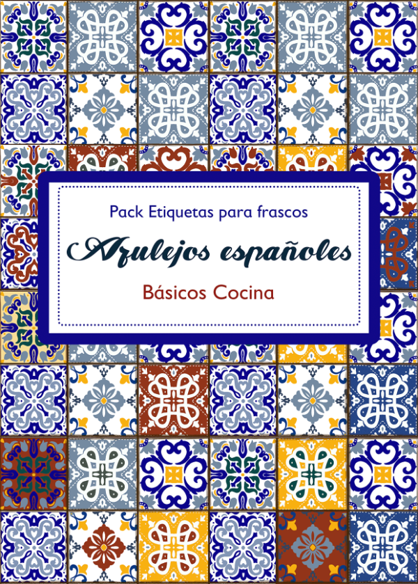 Producto - Pack etiquetas "Azulejos Españoles, básicos cocina"