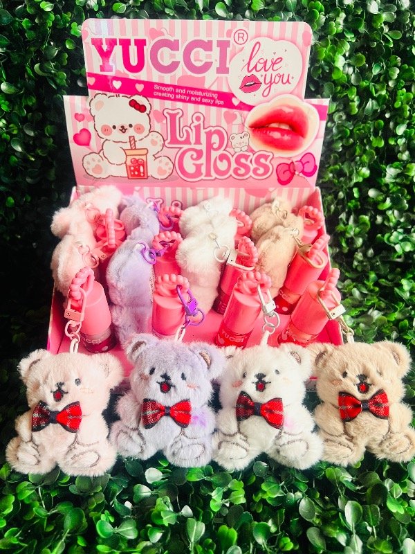Producto - Gloss labial con llavero de peluche osito