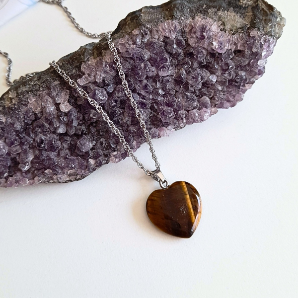 Producto - Collar Corazón Ojo de Tigre