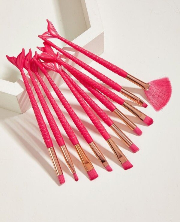 Producto - Set de brochas sirena rosas