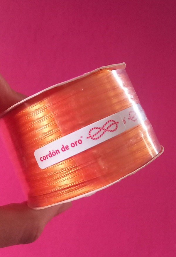 Producto - CINTA DE RASO NÚMERO 0 x ROLLO CERRADO COLOR NARANJA x 100mts
