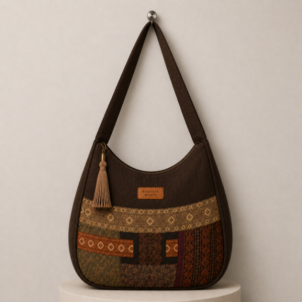 Producto - Morral en Pana con Galones Indios (Chocolate)