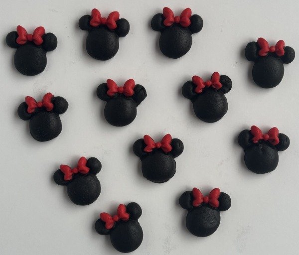Producto - Cara minnie mouse figuras pasta de azúcar comestible x12un