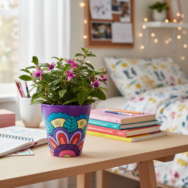 Producto - MACETA DE BARRO ADRIA - VIOLETA