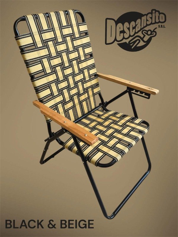 Producto - Reposera 5 posiciones BLACK BEIGE