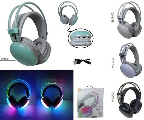 Producto - Auricular Vincha Bluetooth Luz RGB