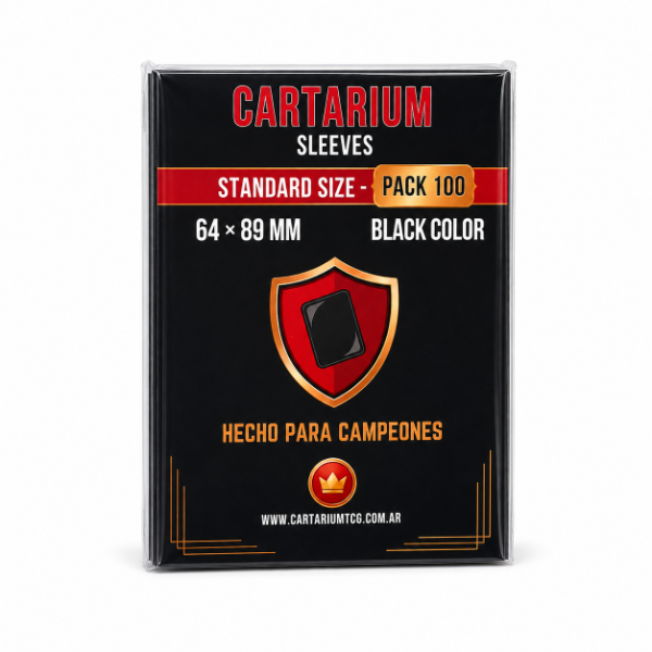 Producto - Sleeves Cartarium Standard 64x89 mm Negras Commander Pack x100 - 0