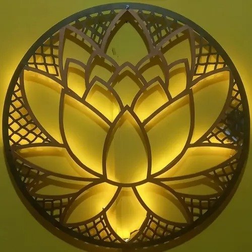 Producto - Cuadro Mandala Luz Led Madera Fibrofacil - 1