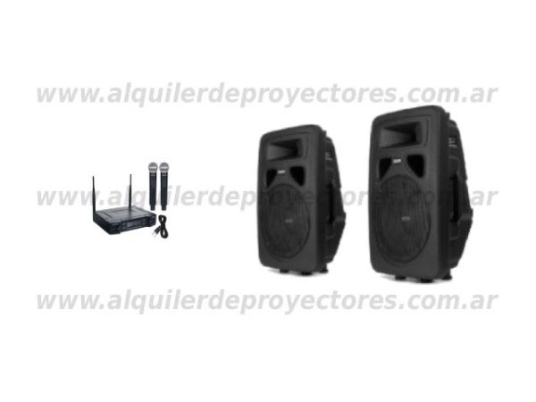 Producto - SERVICIO NRO 9 - 2 BAFLES POTENCIADOS DE 200W + 2 MIC INALAMBRICOS