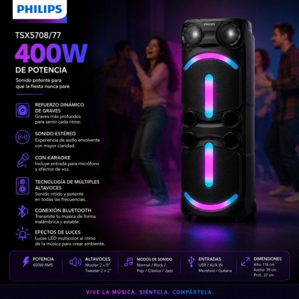Producto - PARLANTE TORRE PHILIPS TSX5708/77 400W