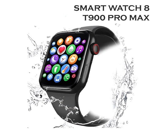 Producto - Reloj inteligente negro T900 malla de goma