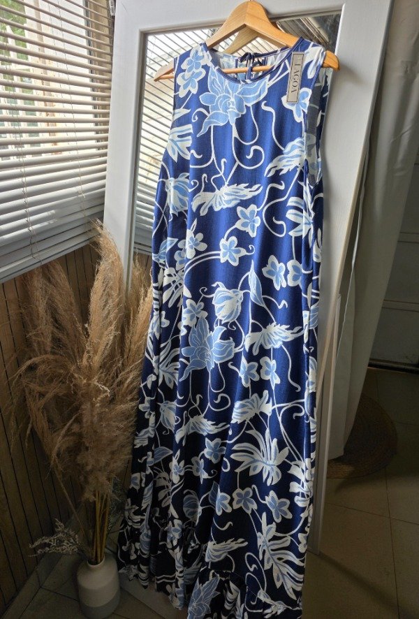 Producto - V50 vestido lino azul