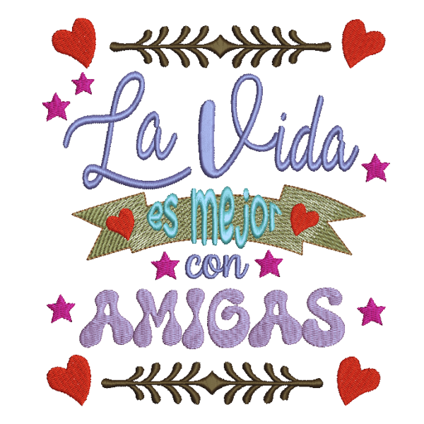Producto - Frase dia del amigo. Amiga matriz para bordar. x2 medidas 14 y 17cm
