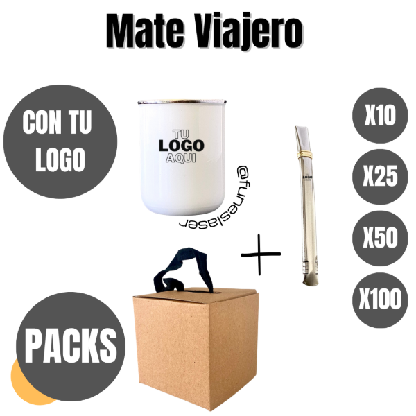 Producto - Pack mates Viajeros con bombilla y caja