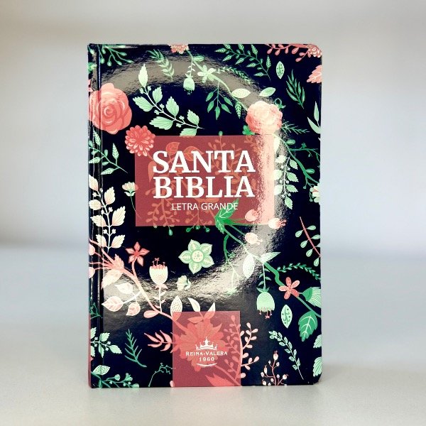 Producto - BIBLIA RVR1960 - AZUL CON FLORES - TAPA DURA