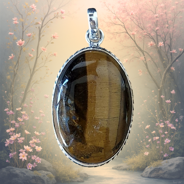 Producto - Dije de Piedra Natural: Alpaca y Ojo de Tigre