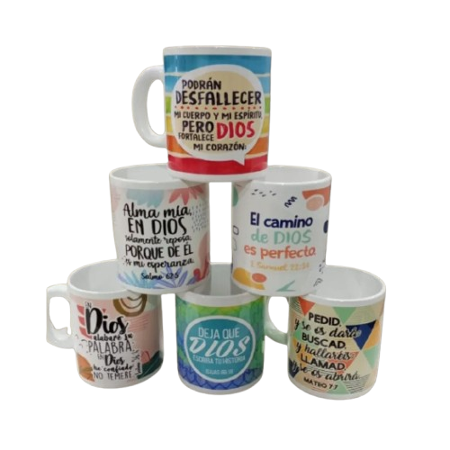 Producto - TAZA BLANCAS SUBLIMADAS FRASE CRISTIANA
