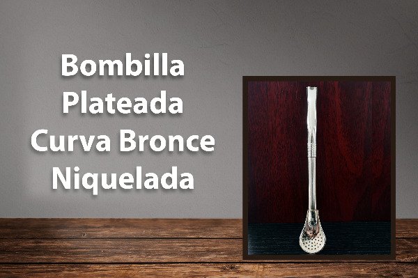 Producto - Bombilla Pateada Curva Bronce Niquelada