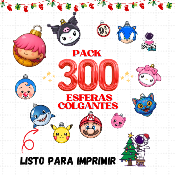 Producto - Pack de 300 Esferas Colgantes para el árbol. DigitalBaires