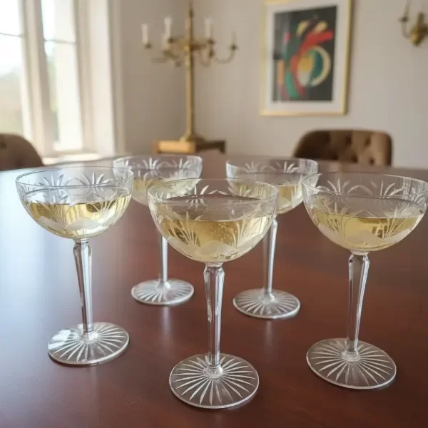 Producto - Copas de postre de cristal talladas x6