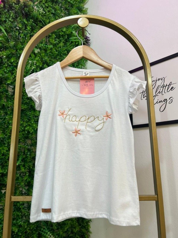 Producto - Remera de algodón "Happy" Blanco KIDS 0512