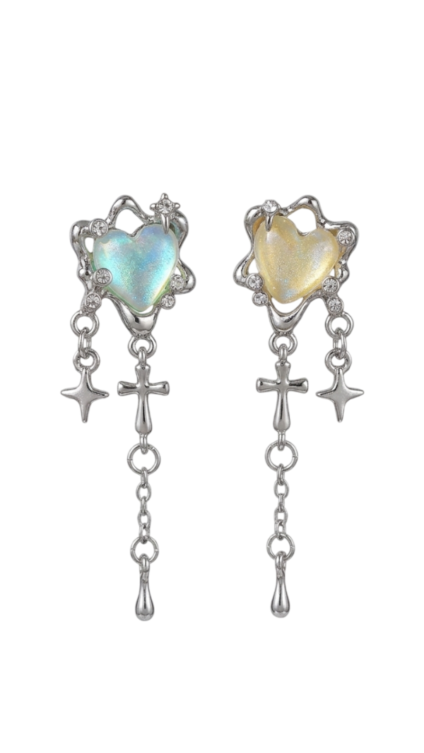 Producto - Aritos Sweet Heart Y2k holográficos