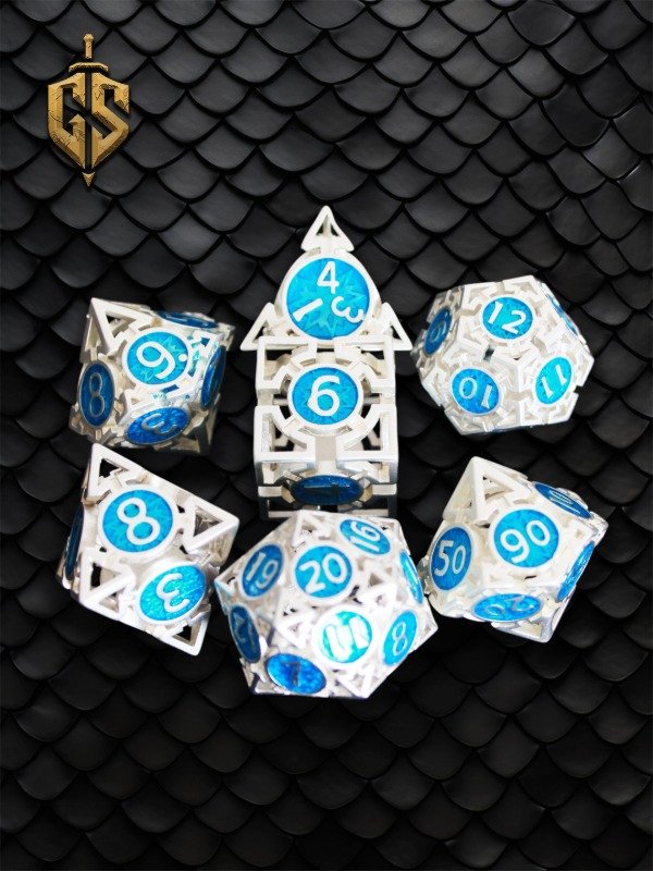 Producto - Dados de Metal - Mana Plateado