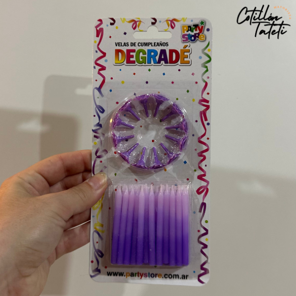 Producto - PROMO VELAS DEGRADE VIOLETAS