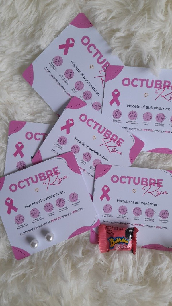 Producto - 50 tarjetas Octubre rosa personalizadas con tu logo - 0