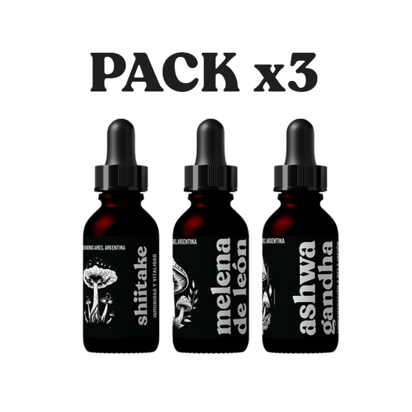 Producto - Pack x3 Doble Extracto 30ml Ashwagandha Shiitake Melena Leon
