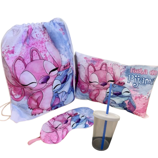 Producto - Kit Almohada+ mochila+ antifaz+ vasito PERSONALIZADO x10