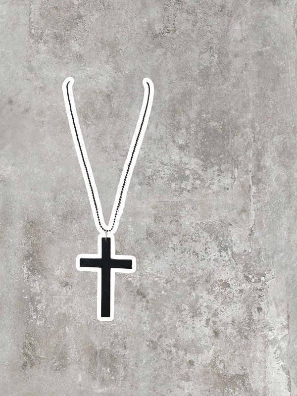 Producto - collar cruz de madera negra