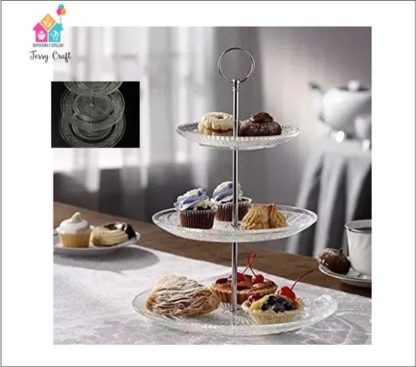 Producto - Porta Cupcake de  3 Pisos Vidrio