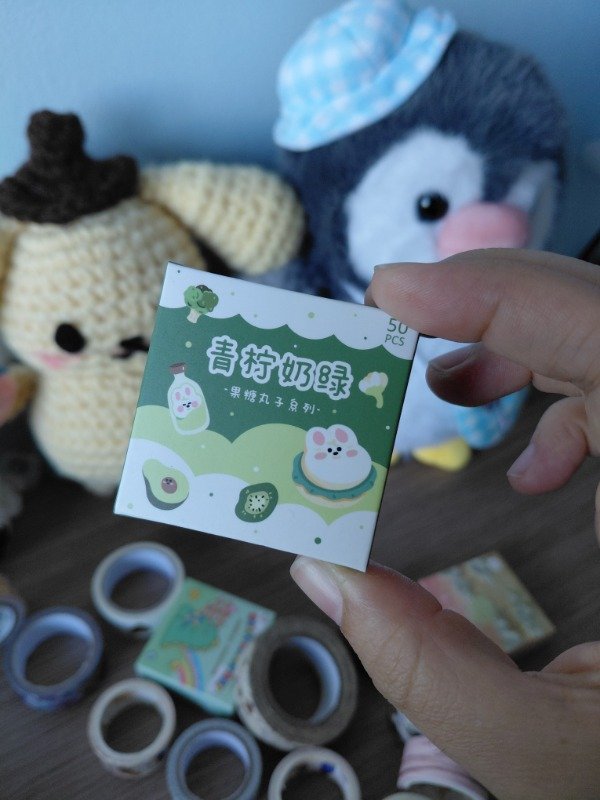 Producto - Cajita de stickers x 50 - Temática cute verde #005