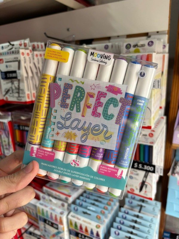 Producto - Marcador Mooving Doble Punta de Superposicion Blister X 8 colores