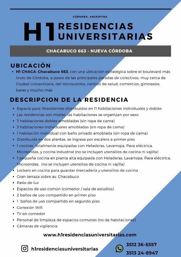 Producto - INFORMACION DE LA RESI CHACA - CHACABUCO 663 - NUEVA CORDOBA