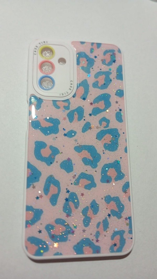Producto - Funda Rígida Diseño y Glitter Leopardo para Samsung A04s