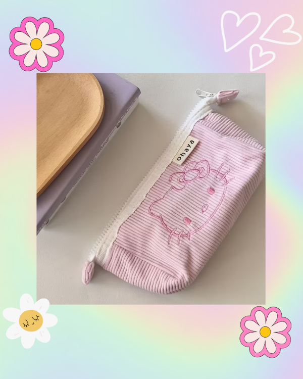 Producto - Cartuchera de Pana Hello Kitty Bordada - 4