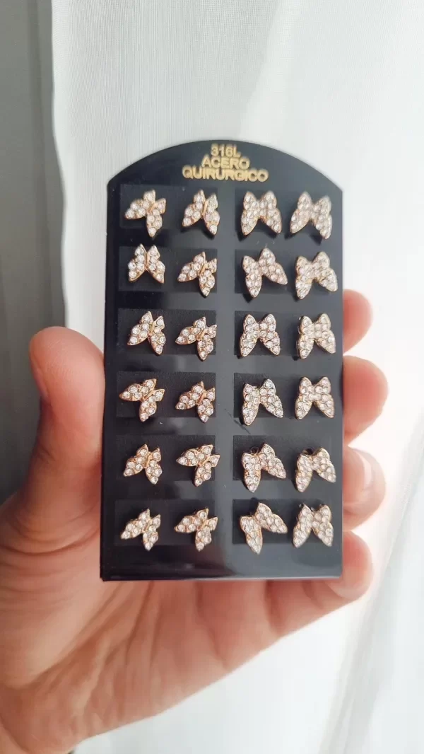 Producto - Maripo con strass acero dorado 2 tamaños