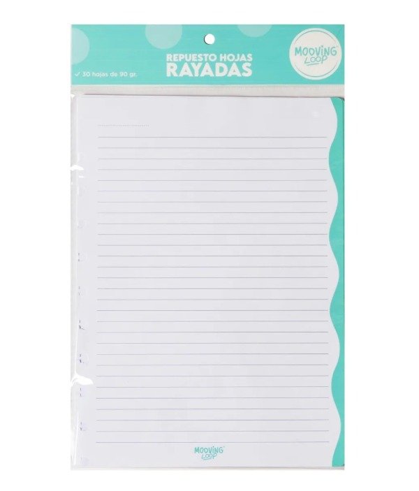 Producto - Repuesto de hojas cuaderno sistema de discos Carta Loop MOOVING