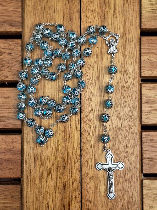 Producto - Rosario Cuentas cristal acqua - 2