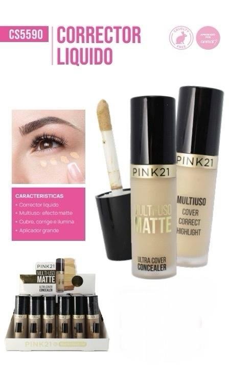 Producto - Corrector multiusos alta cobertura mate Pink 21