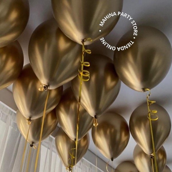 Producto - Globos de látex Cromados dorados