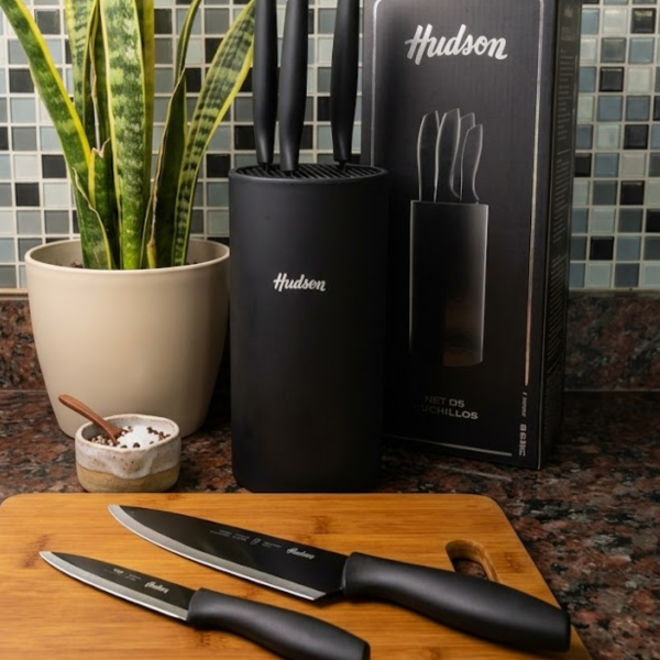 Producto - Set de Cuchillos Hudson Black con Taco Universal - 5 Piezas - 1